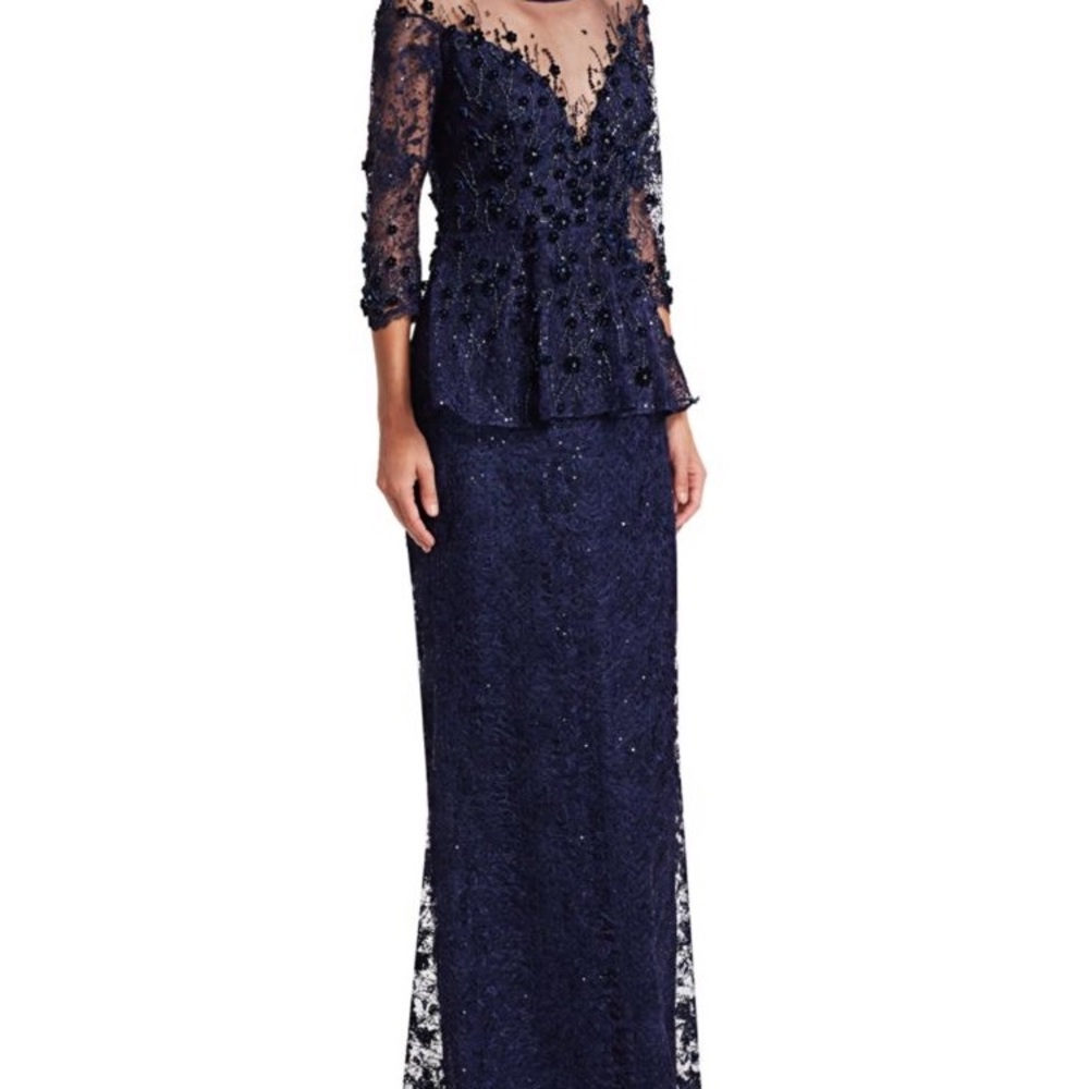 Teri Jon by Rickie Freeman Embellished LaceGown 14